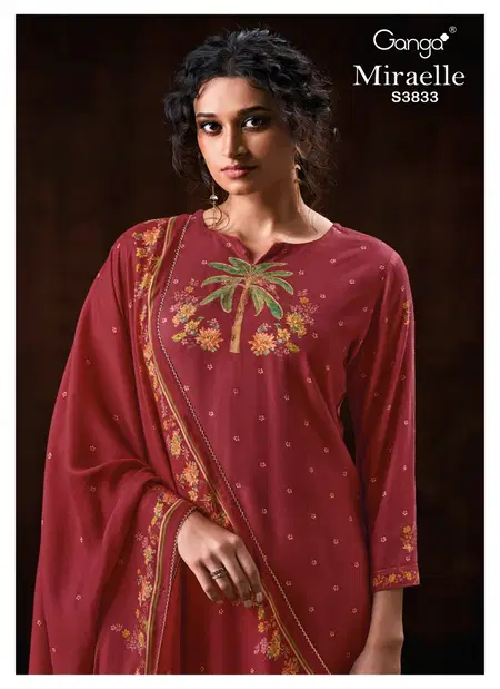 Miraelle 3833 By Ganga Pure Wool Salwar Suit Wholesale Online